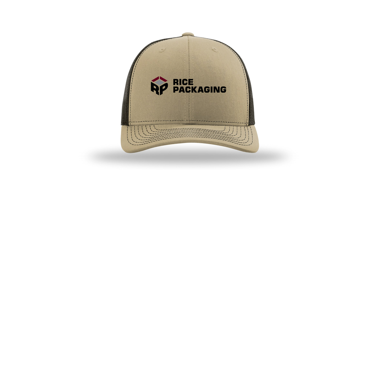 ricepackaging-richardson-trucker-cap-embroidery-capfront-R112-khakicoffee-flat-front