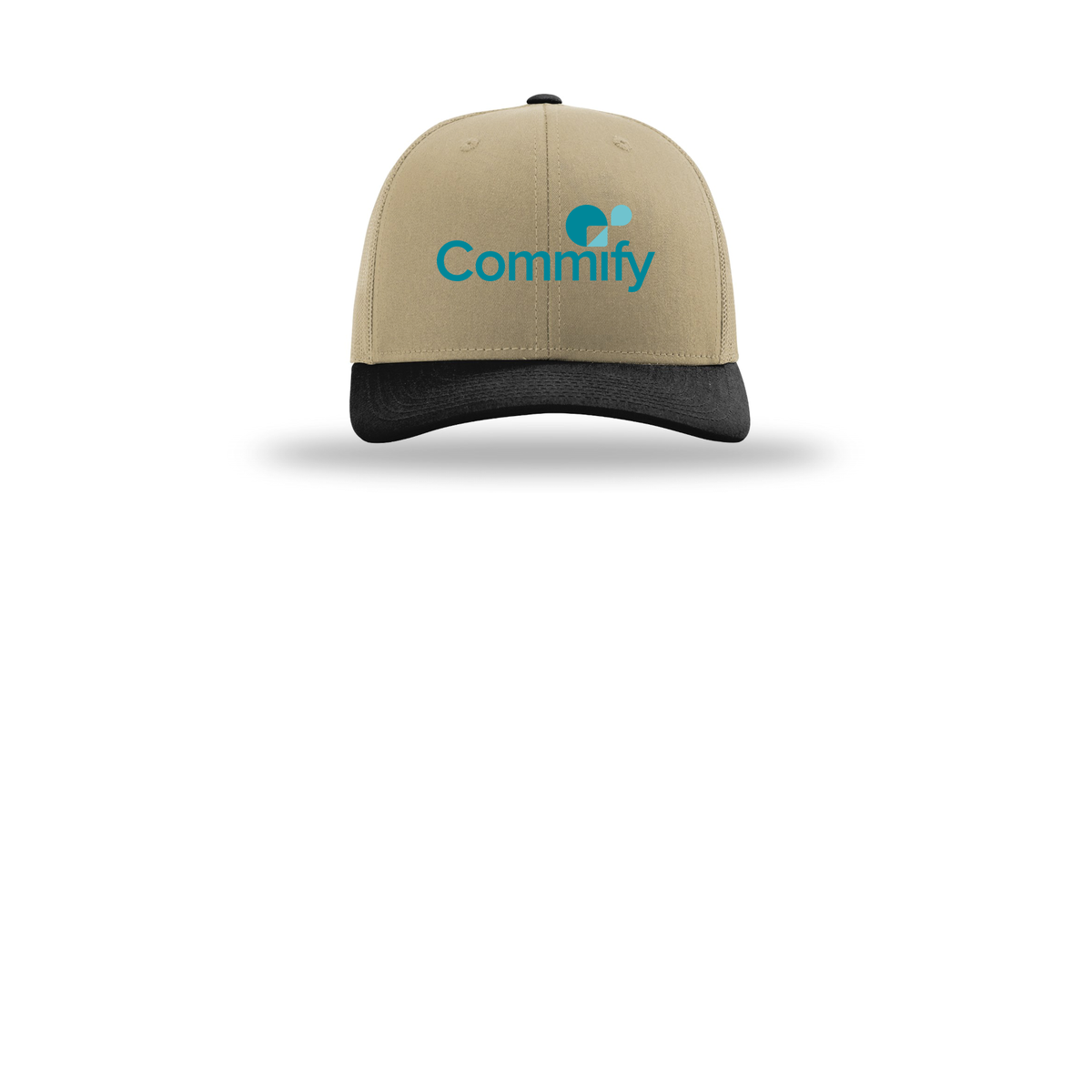 commify-richardson-trucker-cap-embroidery-capfront-R112-khakikhakiblack-flat-front