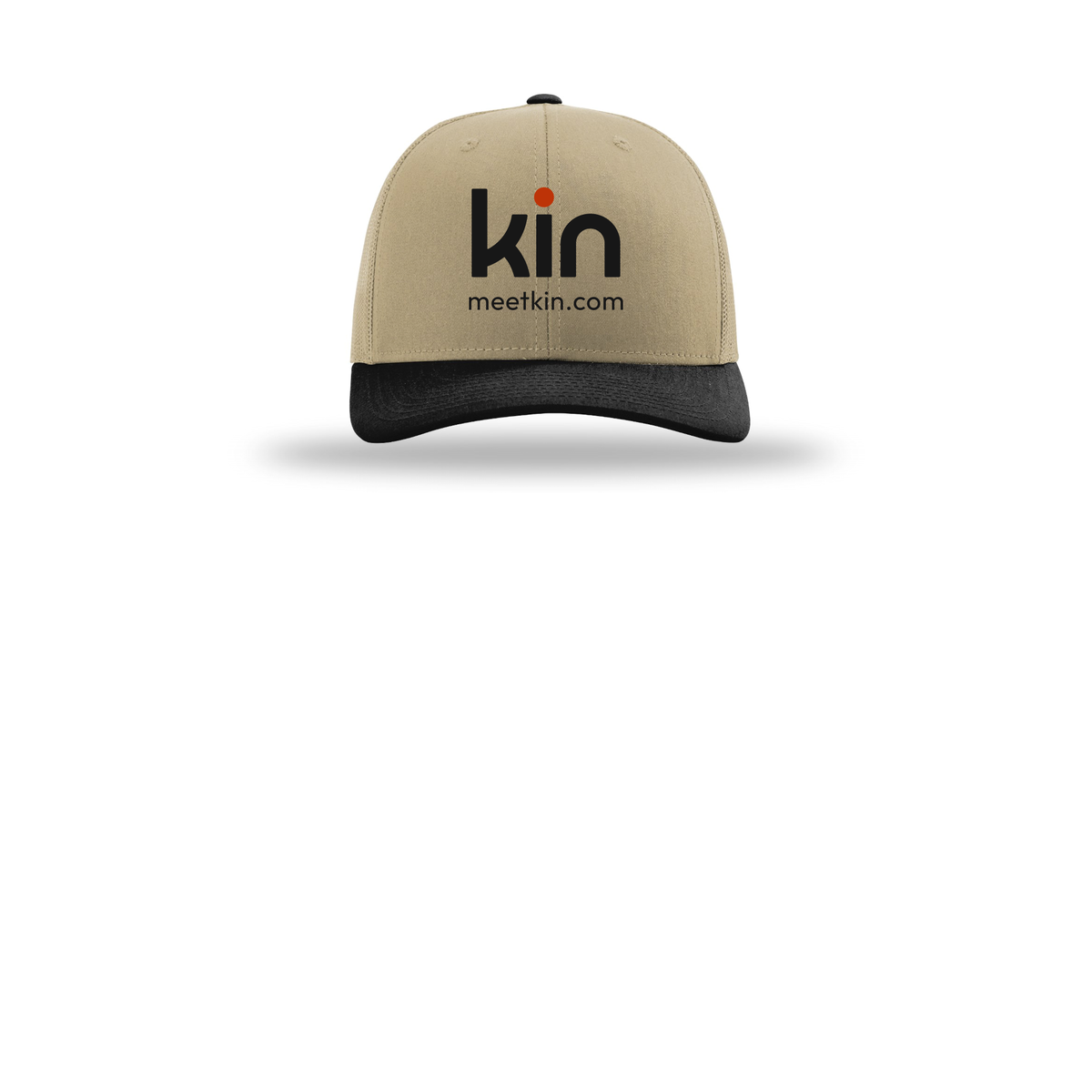 kin-richardson-trucker-cap-embroidery-capfront-R112-khakikhakiblack-flat-front