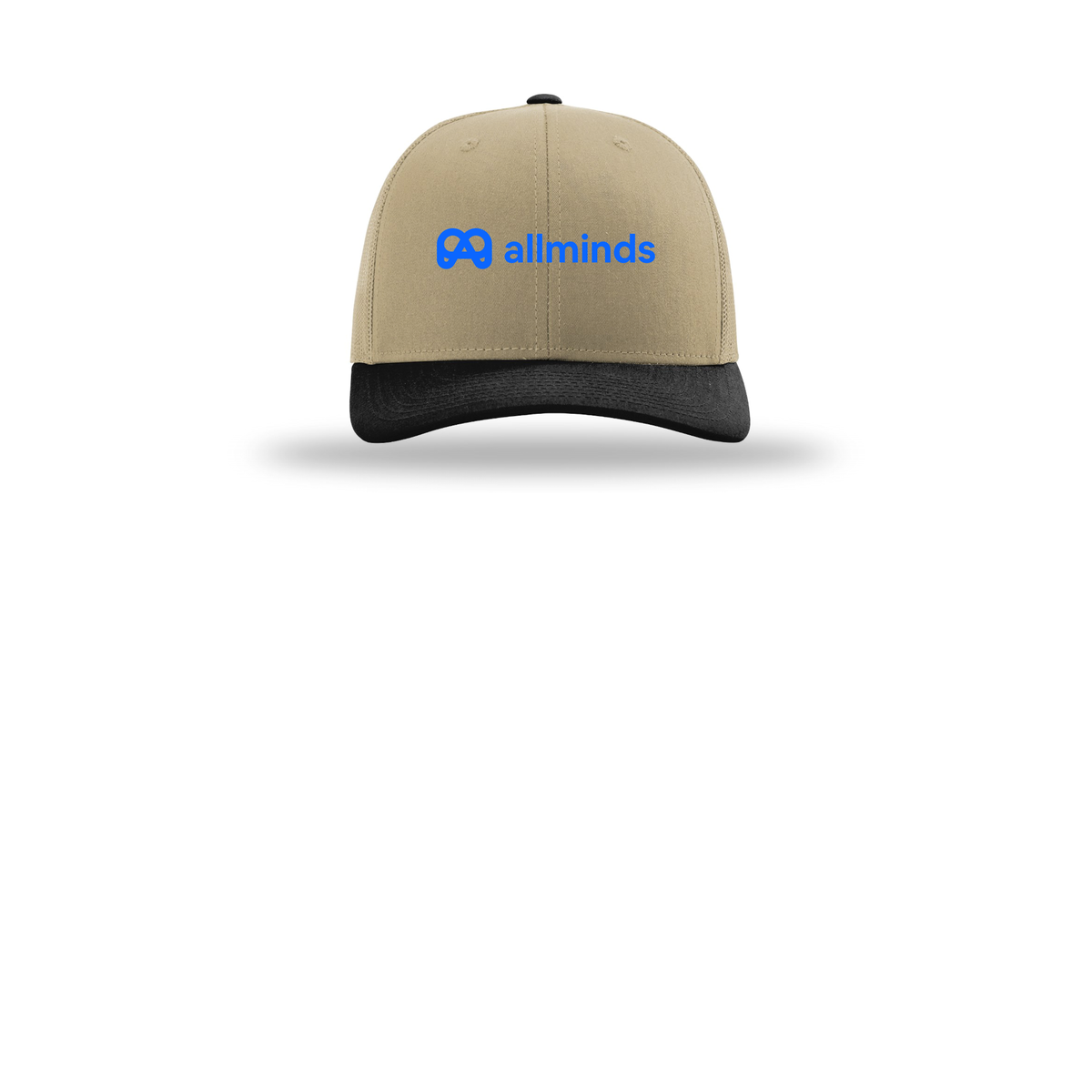 getallminds-richardson-trucker-cap-embroidery-capfront-R112-khakikhakiblack-flat-front