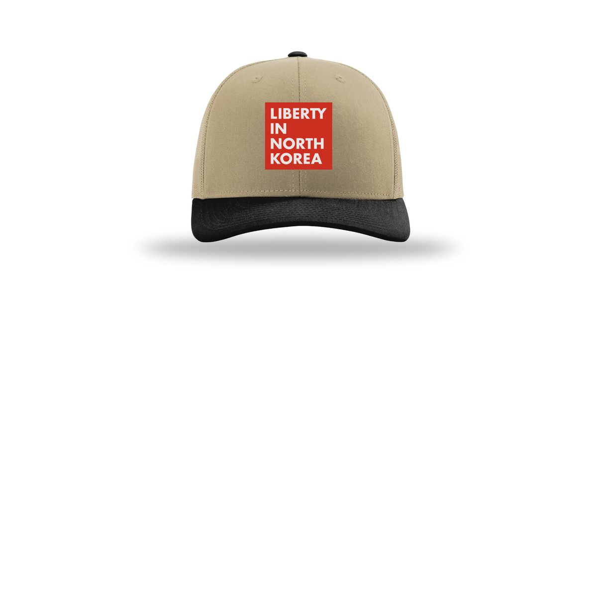 libertyinnorthkorea-richardson-trucker-cap-embroidery-capfront-R112-khakikhakiblack-flat-front