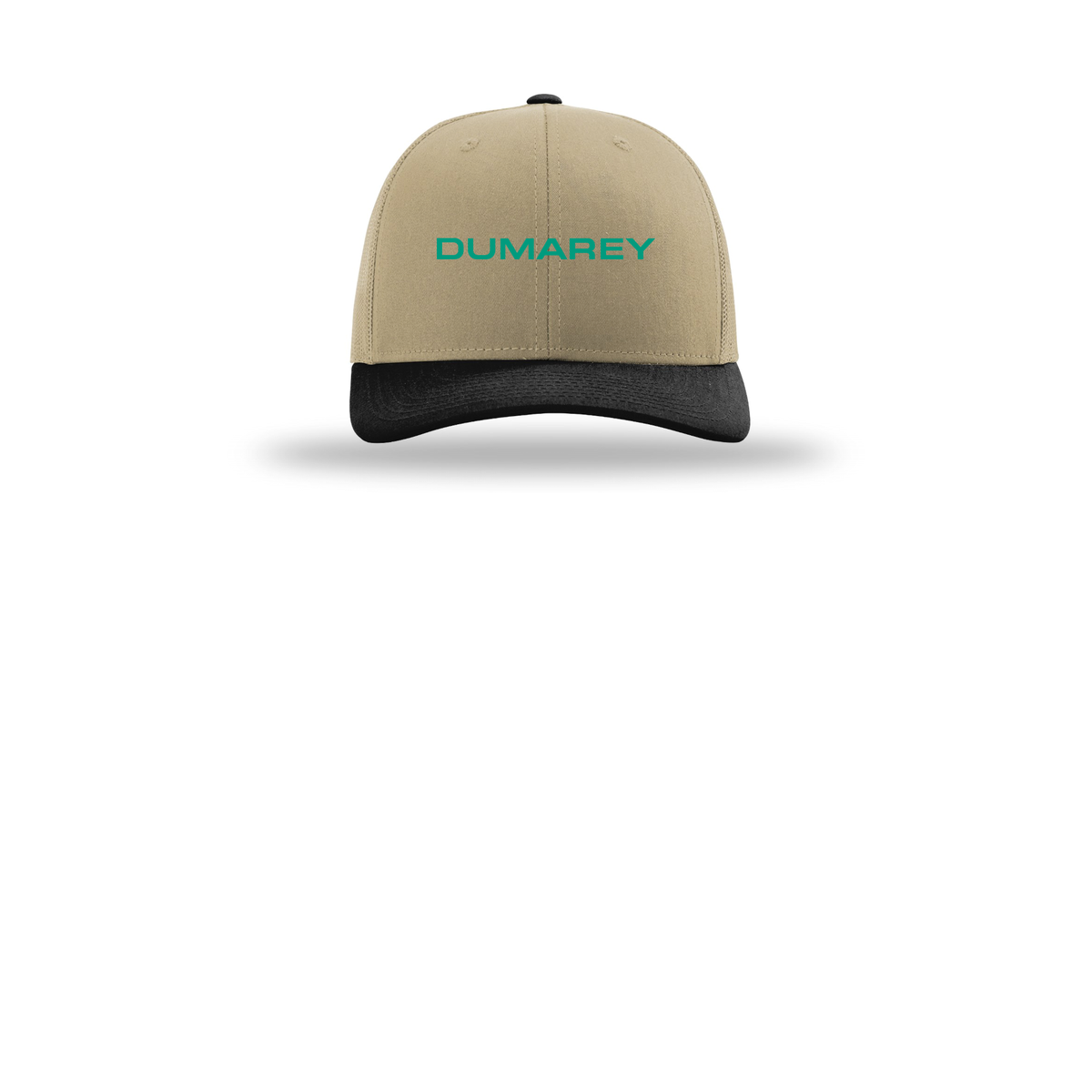 dumarey-richardson-trucker-cap-embroidery-capfront-R112-khakikhakiblack-flat-front