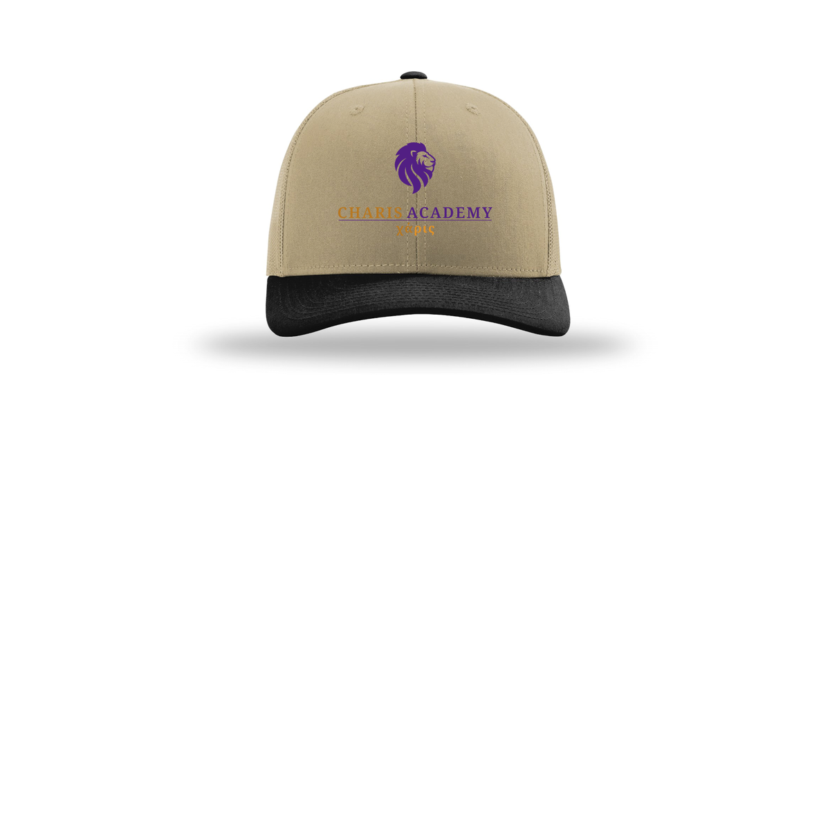 cahazleton-richardson-trucker-cap-embroidery-capfront-R112-khakikhakiblack-flat-front