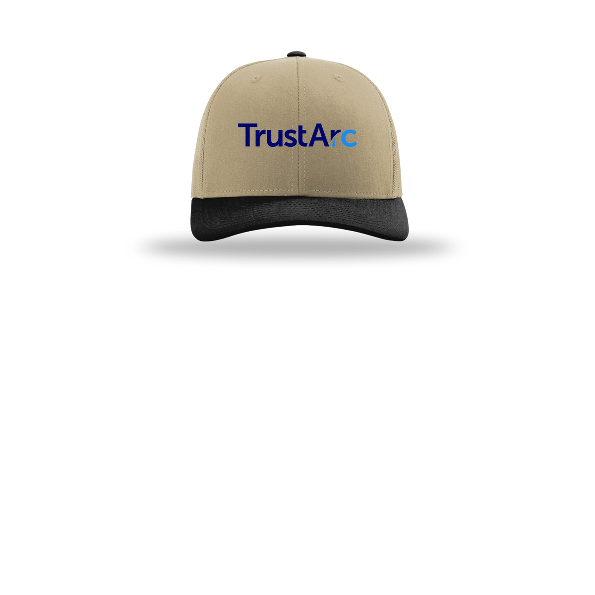 trustarc-richardson-trucker-cap-embroidery-capfront-R112-khakikhakiblack-flat-front