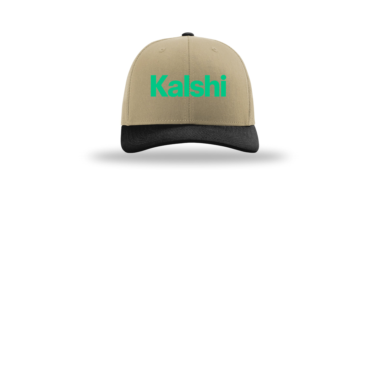 kalshi-richardson-trucker-cap-embroidery-capfront-R112-khakikhakiblack-flat-front
