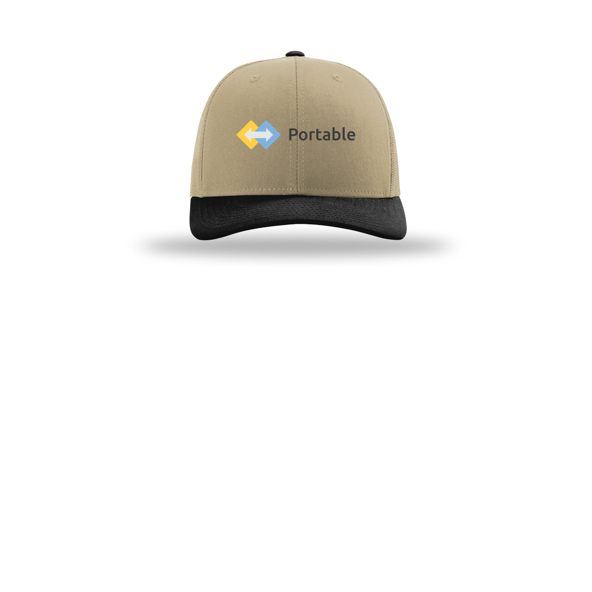portable-richardson-trucker-cap-embroidery-capfront-R112-khakikhakiblack-flat-front