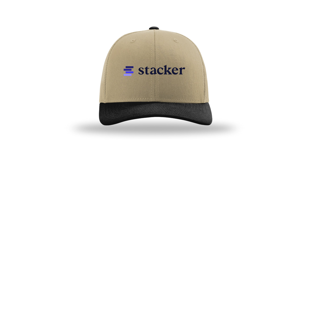 stacker-richardson-trucker-cap-embroidery-capfront-R112-khakikhakiblack-flat-front