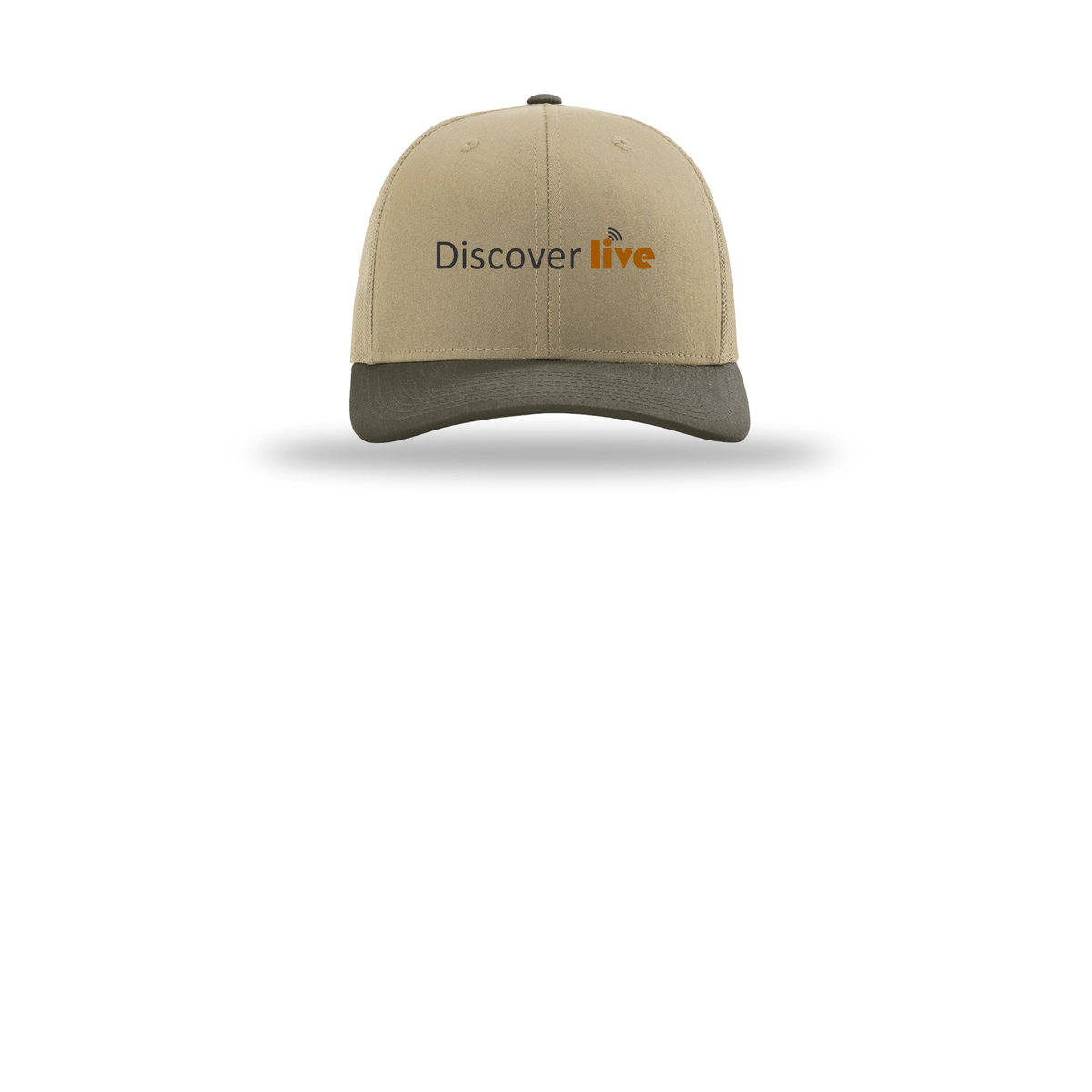 discover-richardson-trucker-cap-embroidery-capfront-R112-khakikhakichocolatechip-flat-front