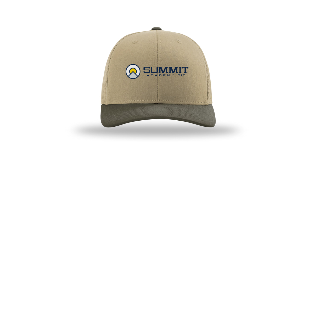 saoic-richardson-trucker-cap-embroidery-capfront-R112-khakikhakichocolatechip-flat-front
