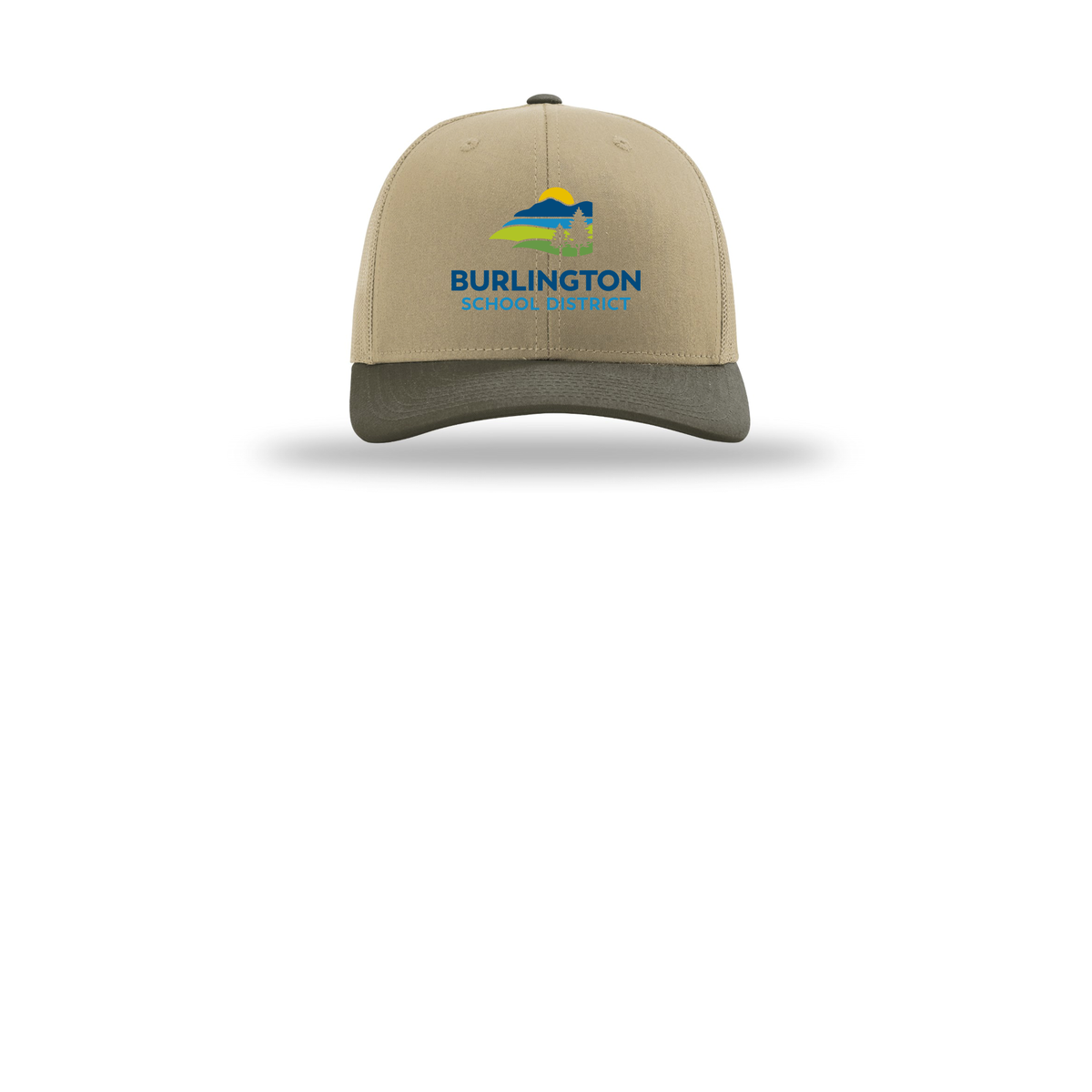 bsdvt-richardson-trucker-cap-embroidery-capfront-R112-khakikhakichocolatechip-flat-front