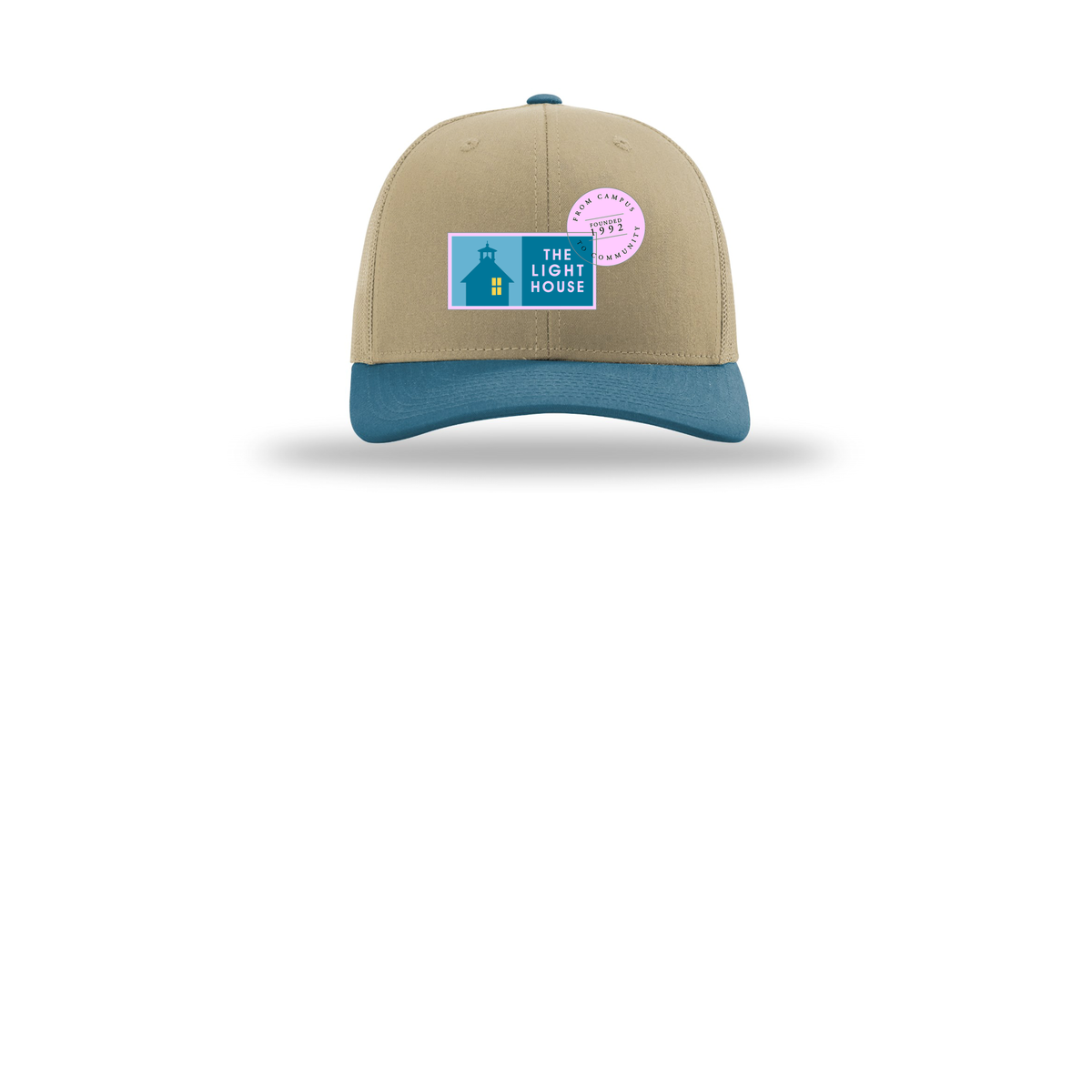 lhcampus-richardson-trucker-cap-embroidery-capfront-R112-khakikhakilegionblue-flat-front