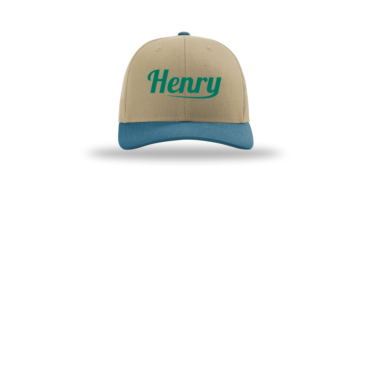 henrymeds-richardson-trucker-cap-embroidery-capfront-R112-khakikhakilegionblue-flat-front