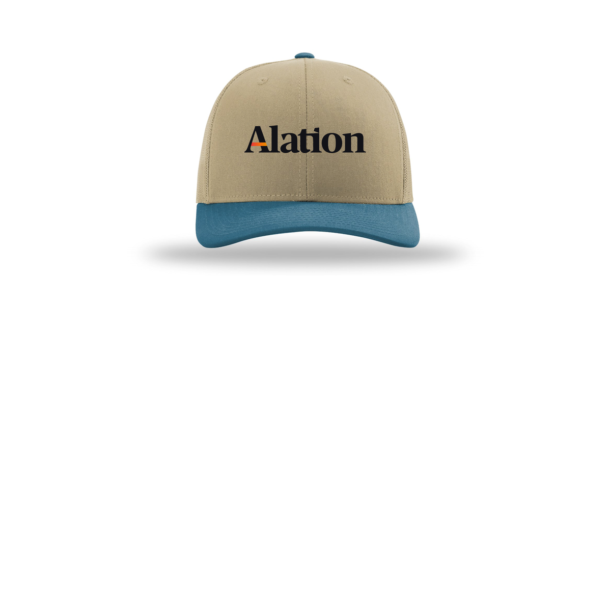 alation-richardson-trucker-cap-embroidery-capfront-R112-khakikhakilegionblue-flat-front