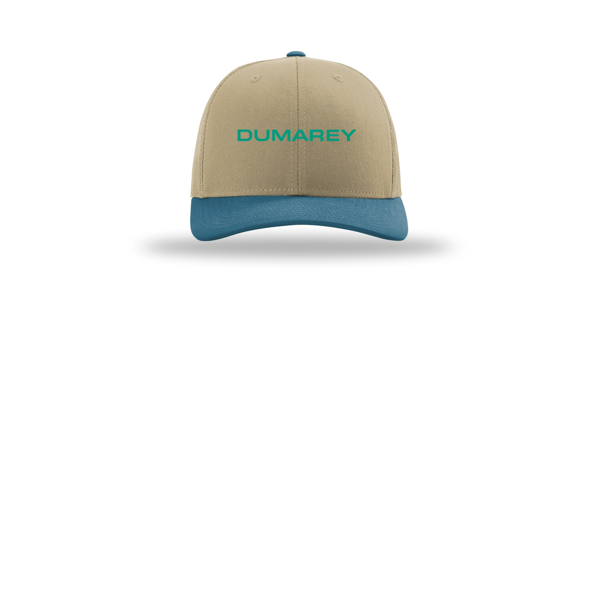 dumarey-richardson-trucker-cap-embroidery-capfront-R112-khakikhakilegionblue-flat-front