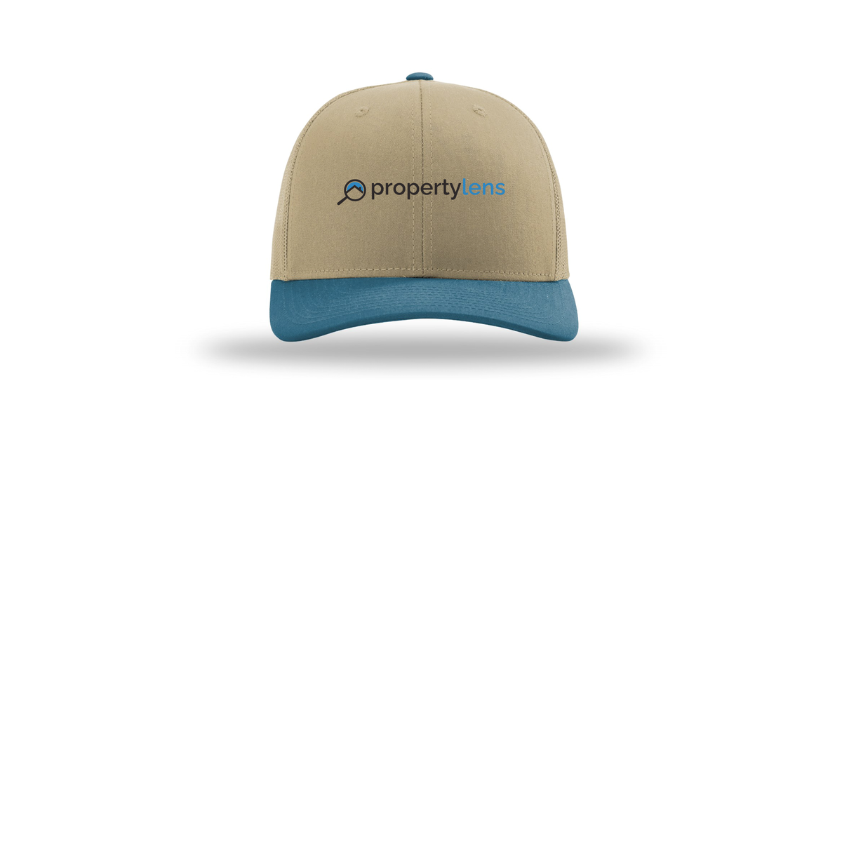 propertylens-richardson-trucker-cap-embroidery-capfront-R112-khakikhakilegionblue-flat-front