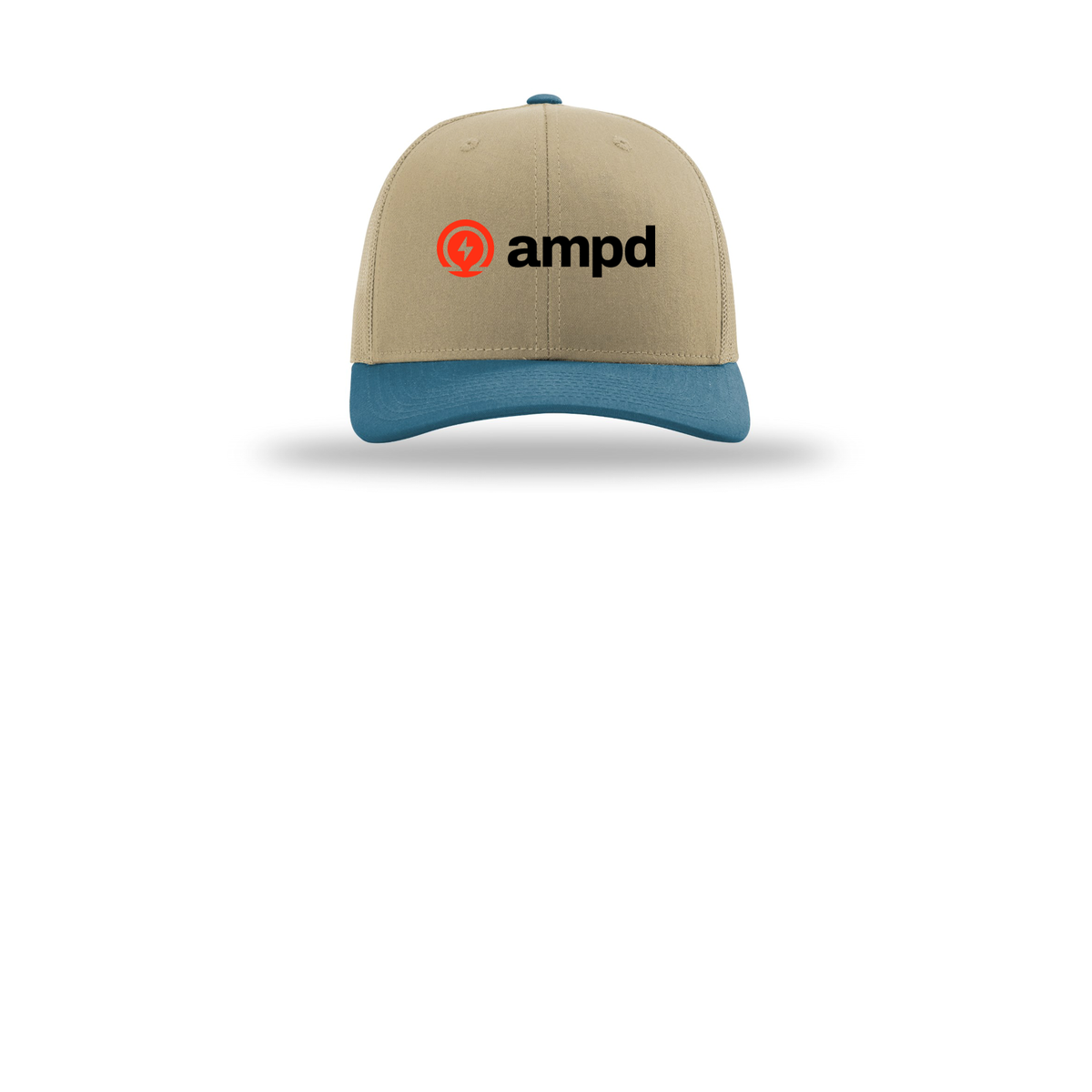 ampd-richardson-trucker-cap-embroidery-capfront-R112-khakikhakilegionblue-flat-front