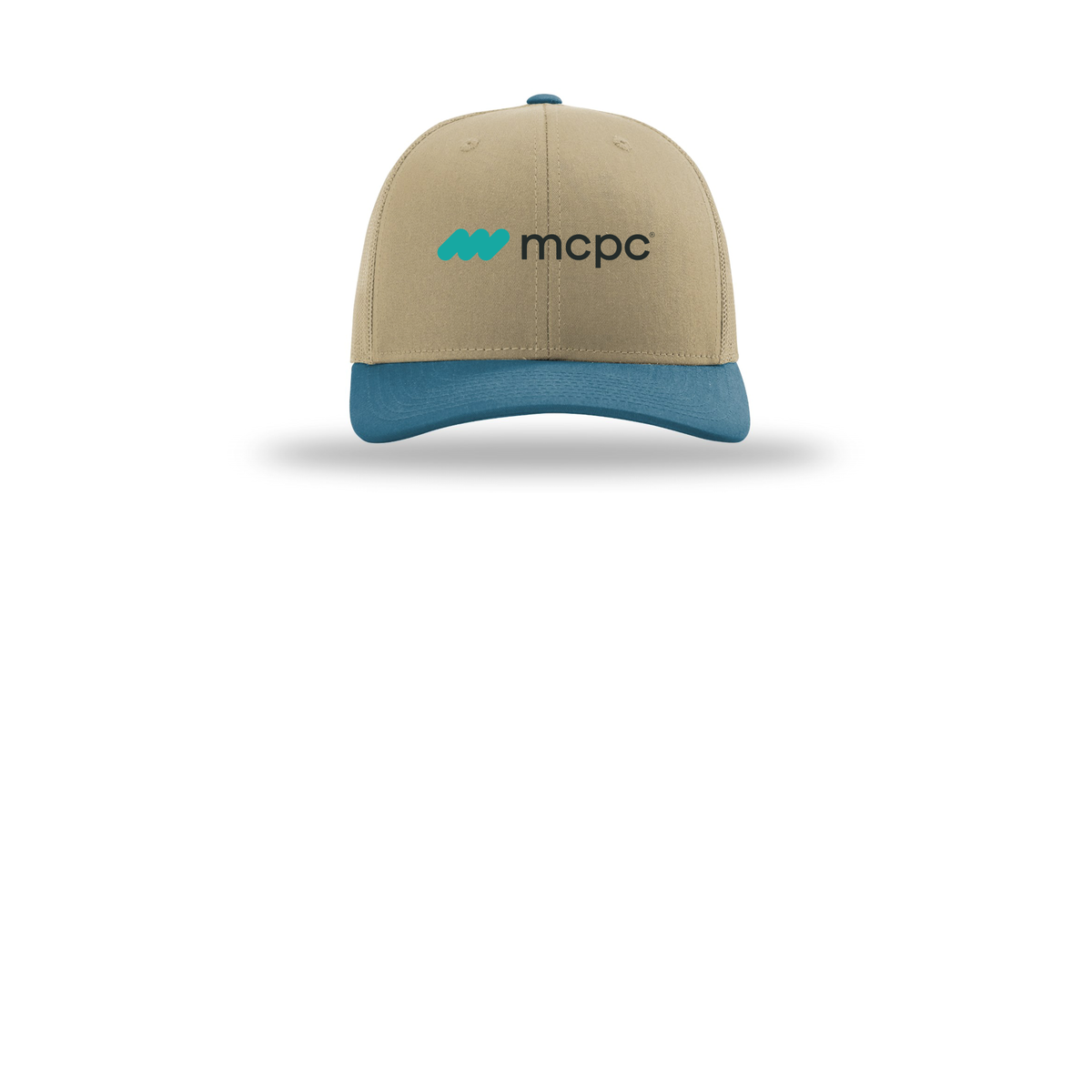 mcpc-richardson-trucker-cap-embroidery-capfront-R112-khakikhakilegionblue-flat-front