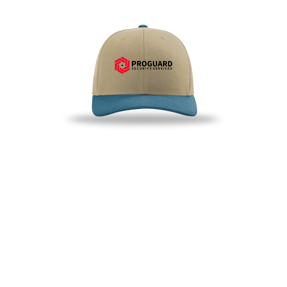 proguardsecurityservices-richardson-trucker-cap-embroidery-capfront-R112-khakikhakilegionblue-flat-front