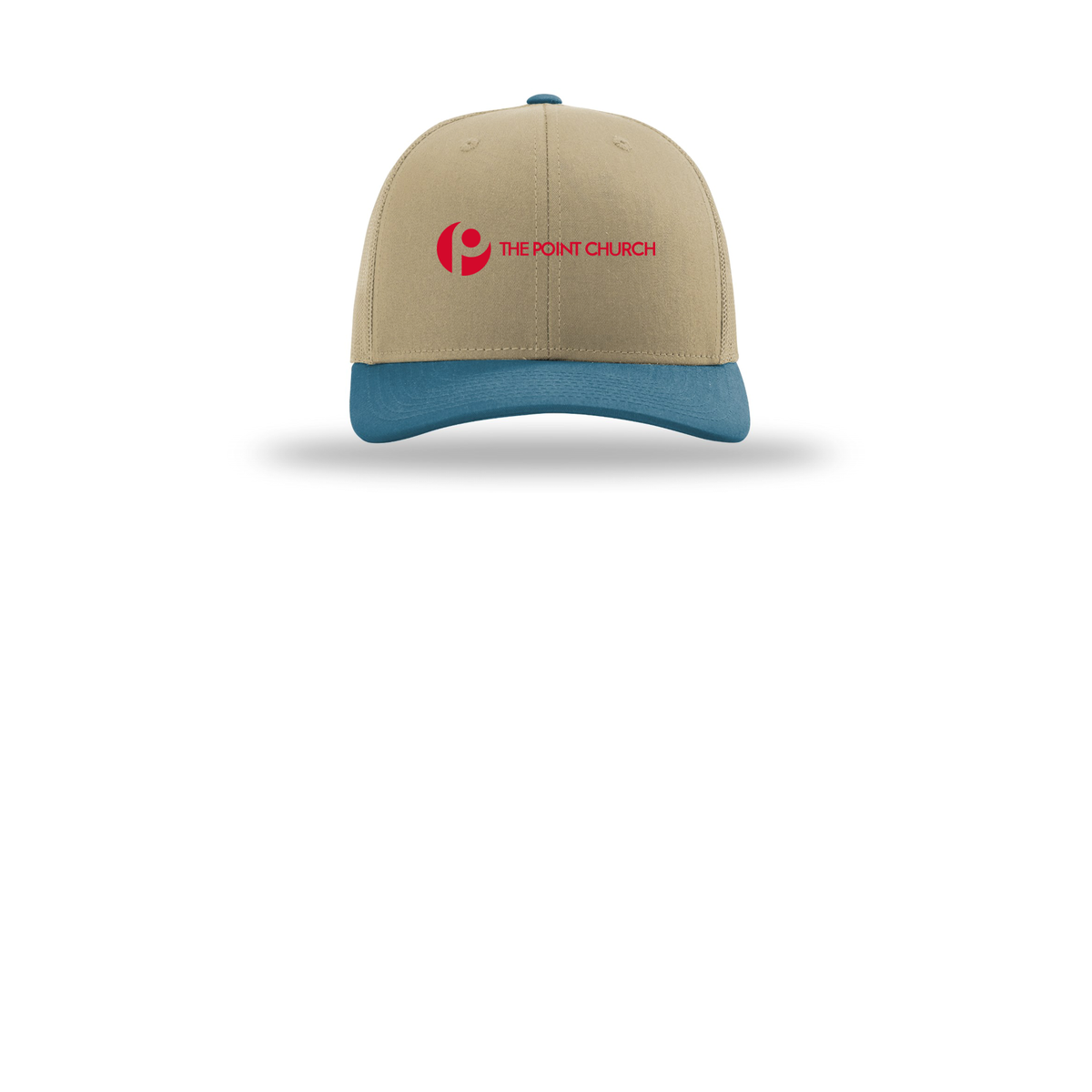 thepointva-richardson-trucker-cap-embroidery-capfront-R112-khakikhakilegionblue-flat-front