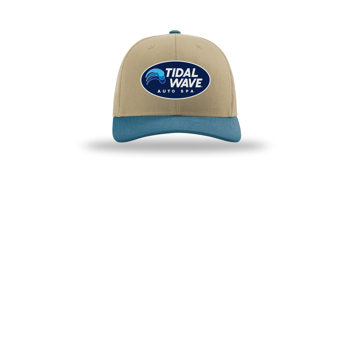 tidalwaveautospa-richardson-trucker-cap-embroidery-capfront-R112-khakikhakilegionblue-flat-front