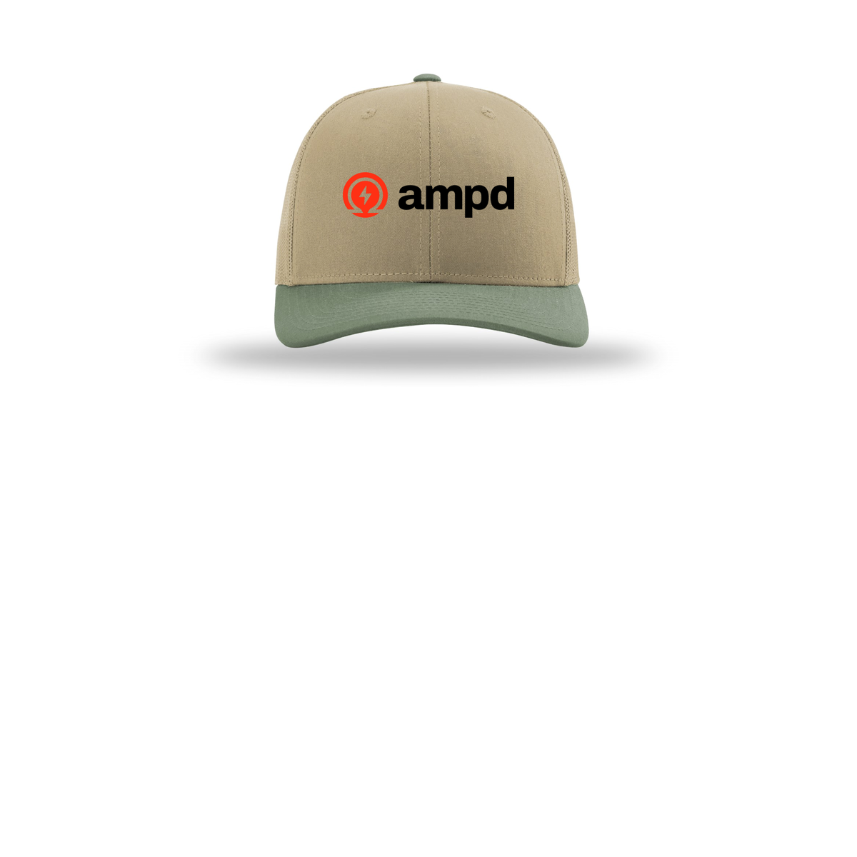 ampd-richardson-trucker-cap-embroidery-capfront-R112-khakikhakiloden-flat-front