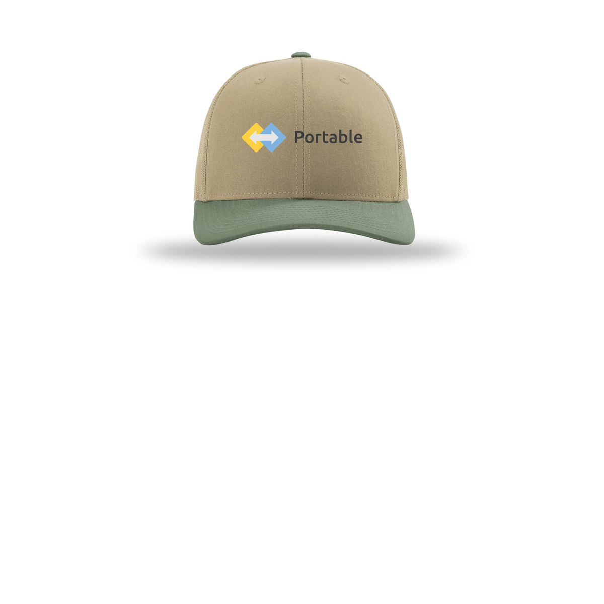 portable-richardson-trucker-cap-embroidery-capfront-R112-khakikhakiloden-flat-front