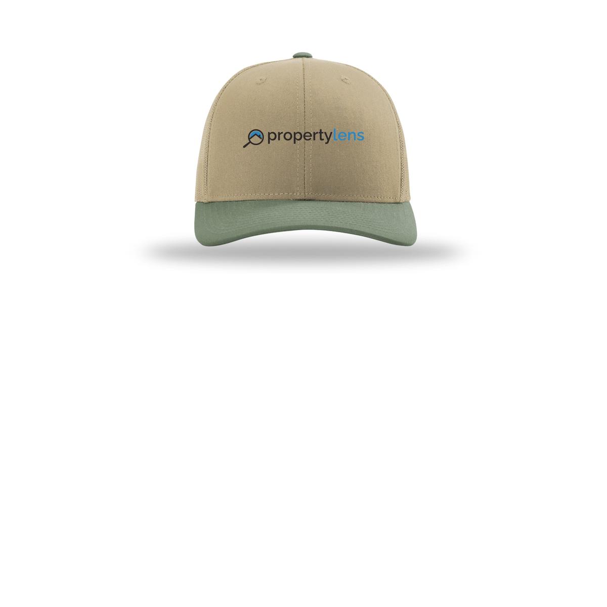 propertylens-richardson-trucker-cap-embroidery-capfront-R112-khakikhakiloden-flat-front
