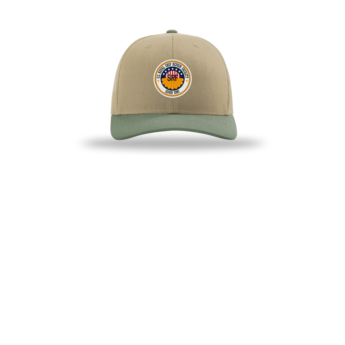 srf-jrmc-richardson-trucker-cap-embroidery-capfront-R112-khakikhakiloden-flat-front