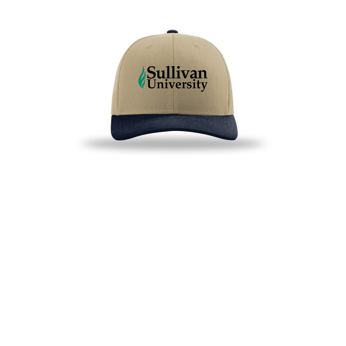 sullivan-richardson-trucker-cap-embroidery-capfront-R112-khakikhakinavy-flat-front