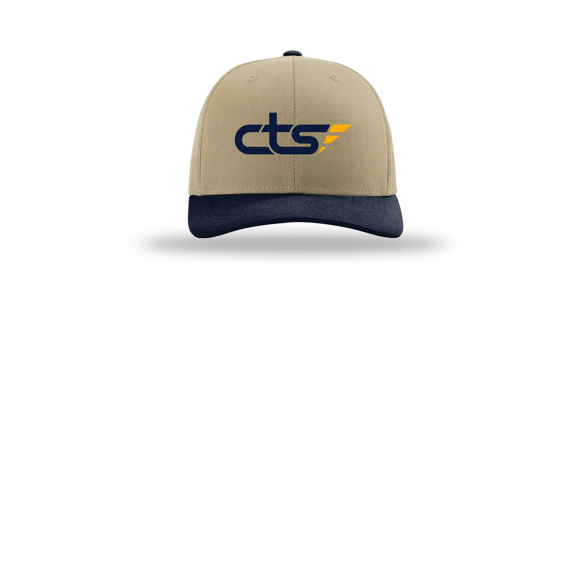 cts1-richardson-trucker-cap-embroidery-capfront-R112-khakikhakinavy-flat-front