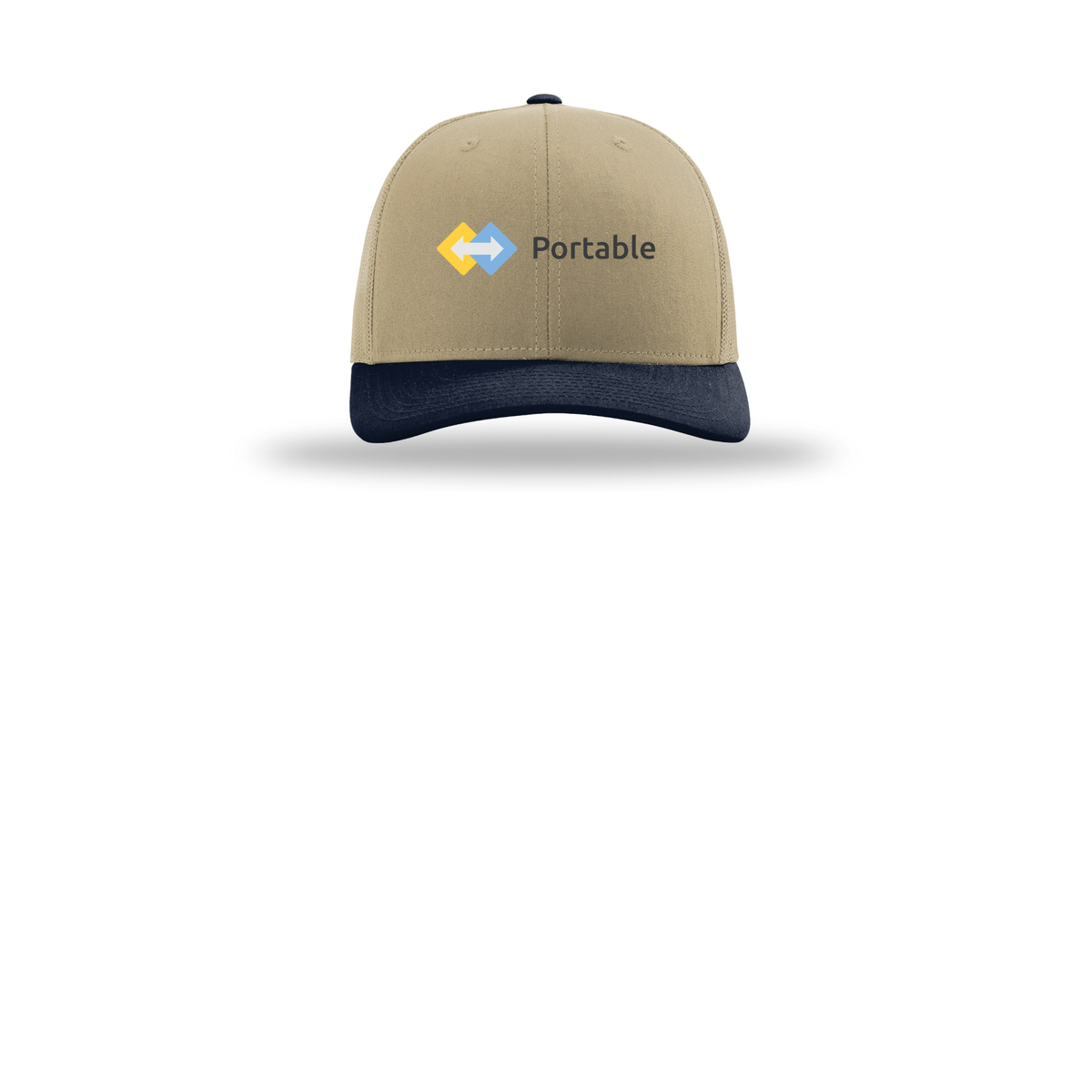 portable-richardson-trucker-cap-embroidery-capfront-R112-khakikhakinavy-flat-front