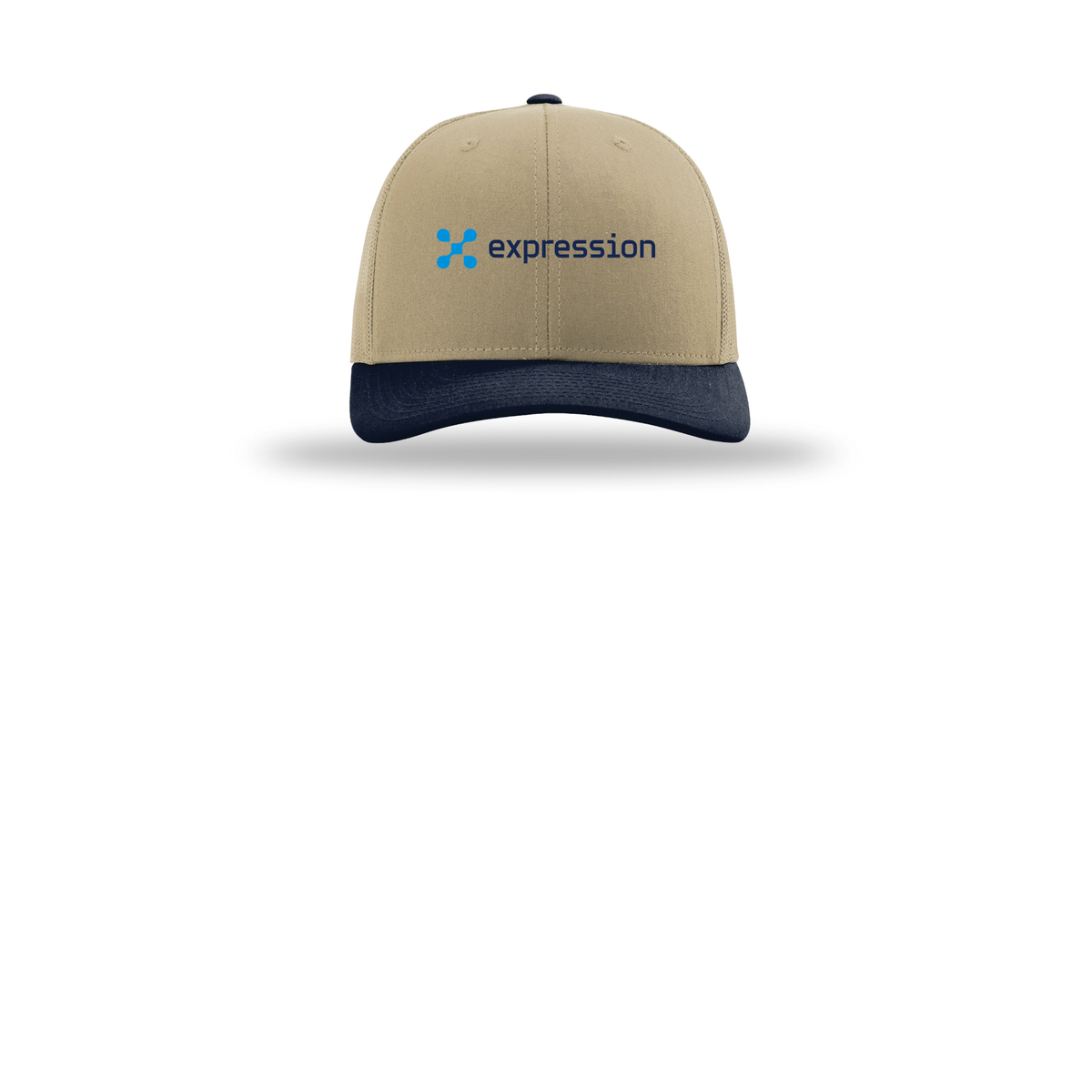 expr-richardson-trucker-cap-embroidery-capfront-R112-khakikhakinavy-flat-front