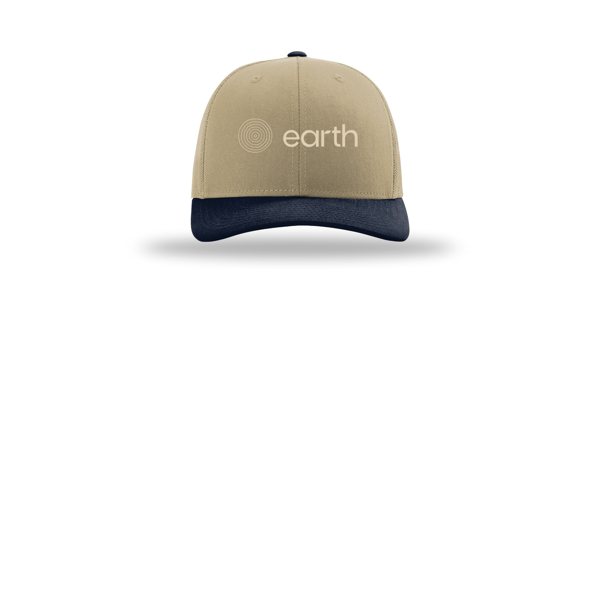 earthfuneral-richardson-trucker-cap-embroidery-capfront-R112-khakikhakinavy-flat-front