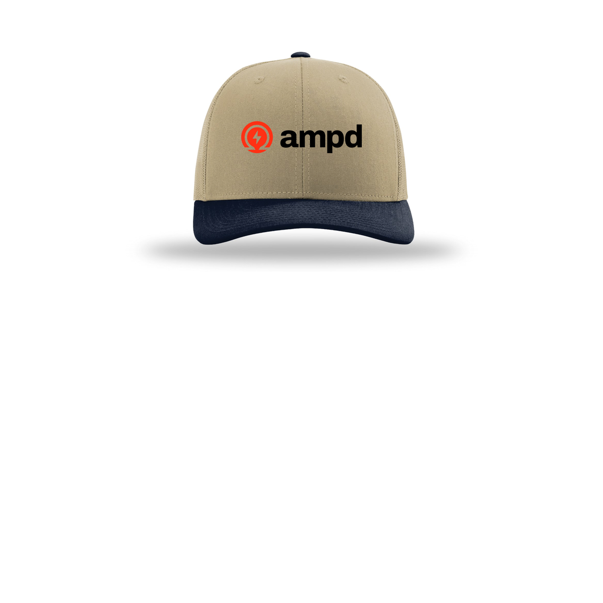ampd-richardson-trucker-cap-embroidery-capfront-R112-khakikhakinavy-flat-front