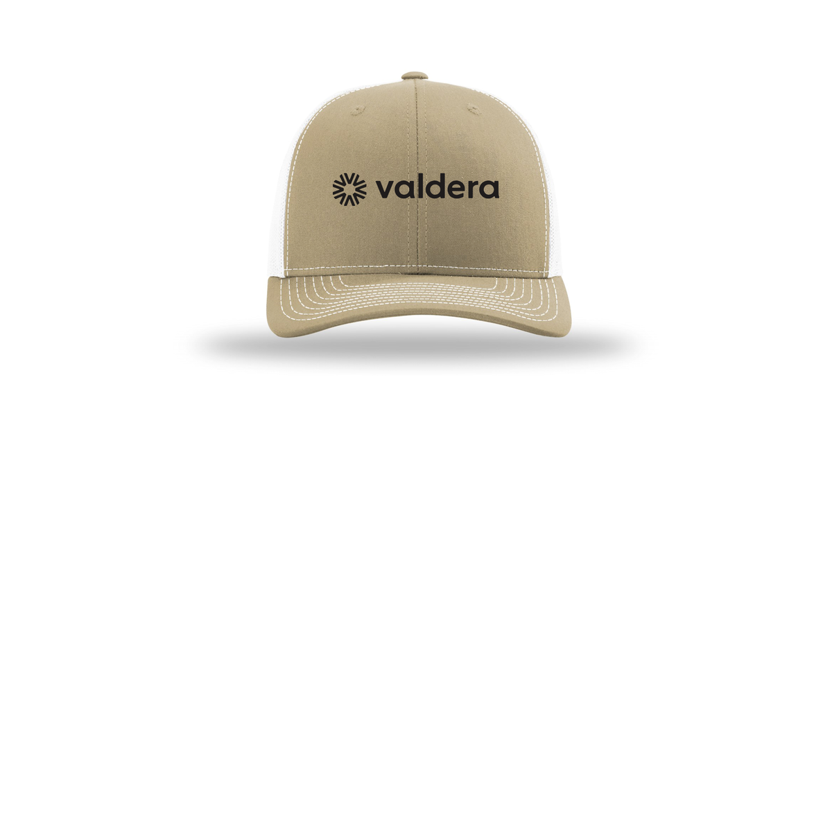 valdera-richardson-trucker-cap-embroidery-capfront-R112-khakiwhite-flat-front