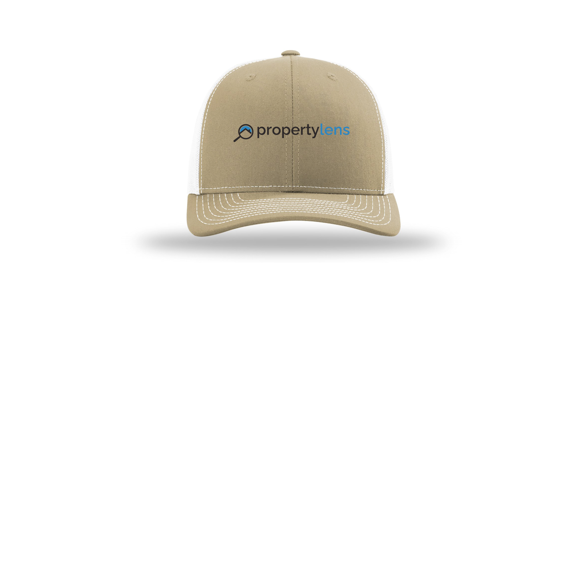 propertylens-richardson-trucker-cap-embroidery-capfront-R112-khakiwhite-flat-front