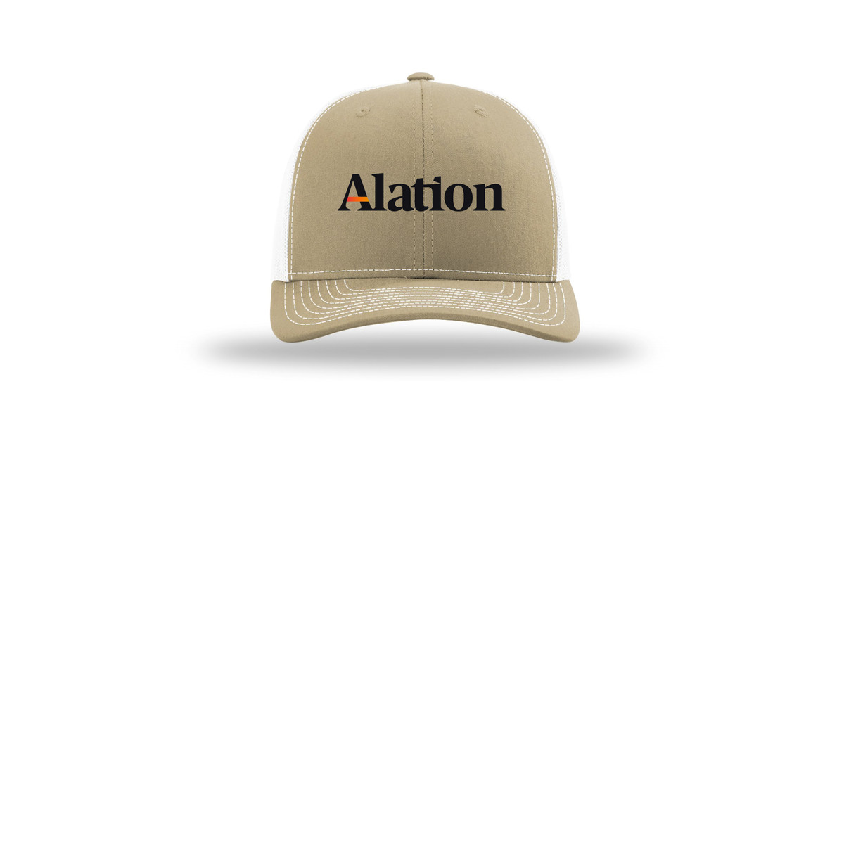 alation-richardson-trucker-cap-embroidery-capfront-R112-khakiwhite-flat-front