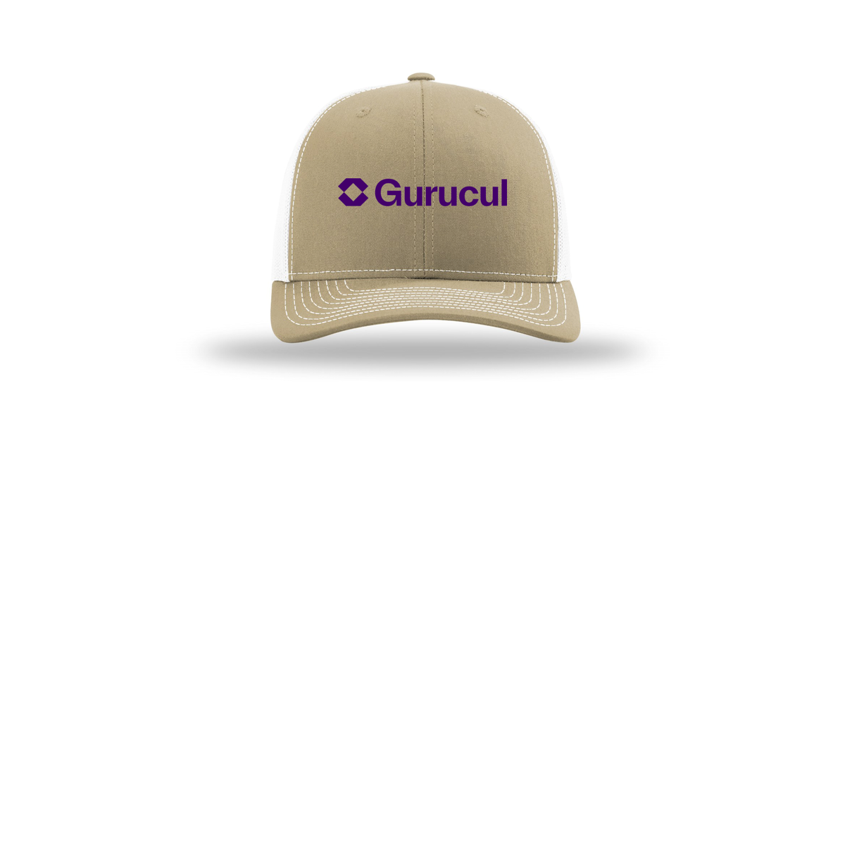gurucul-richardson-trucker-cap-embroidery-capfront-R112-khakiwhite-flat-front