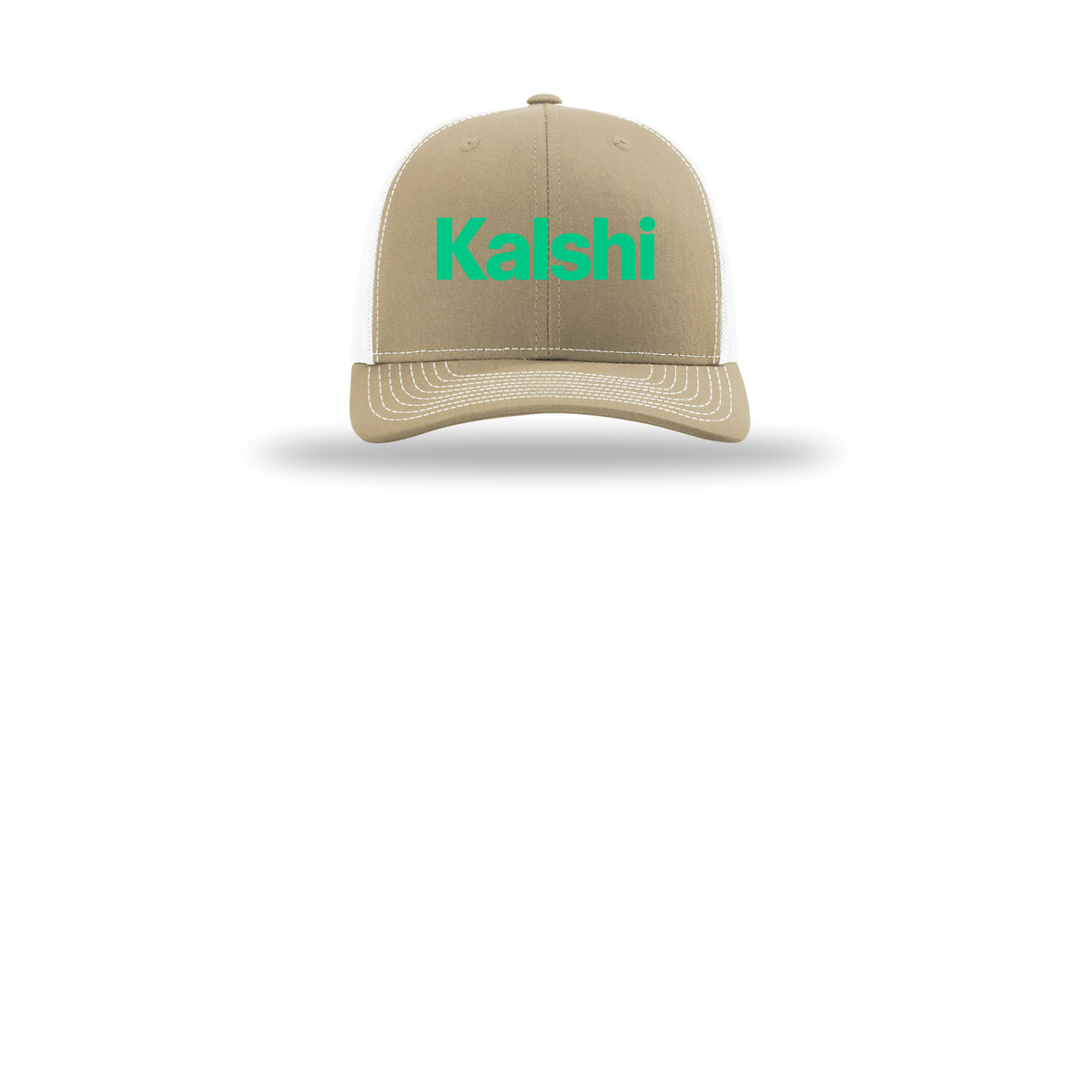 kalshi-richardson-trucker-cap-embroidery-capfront-R112-khakiwhite-flat-front
