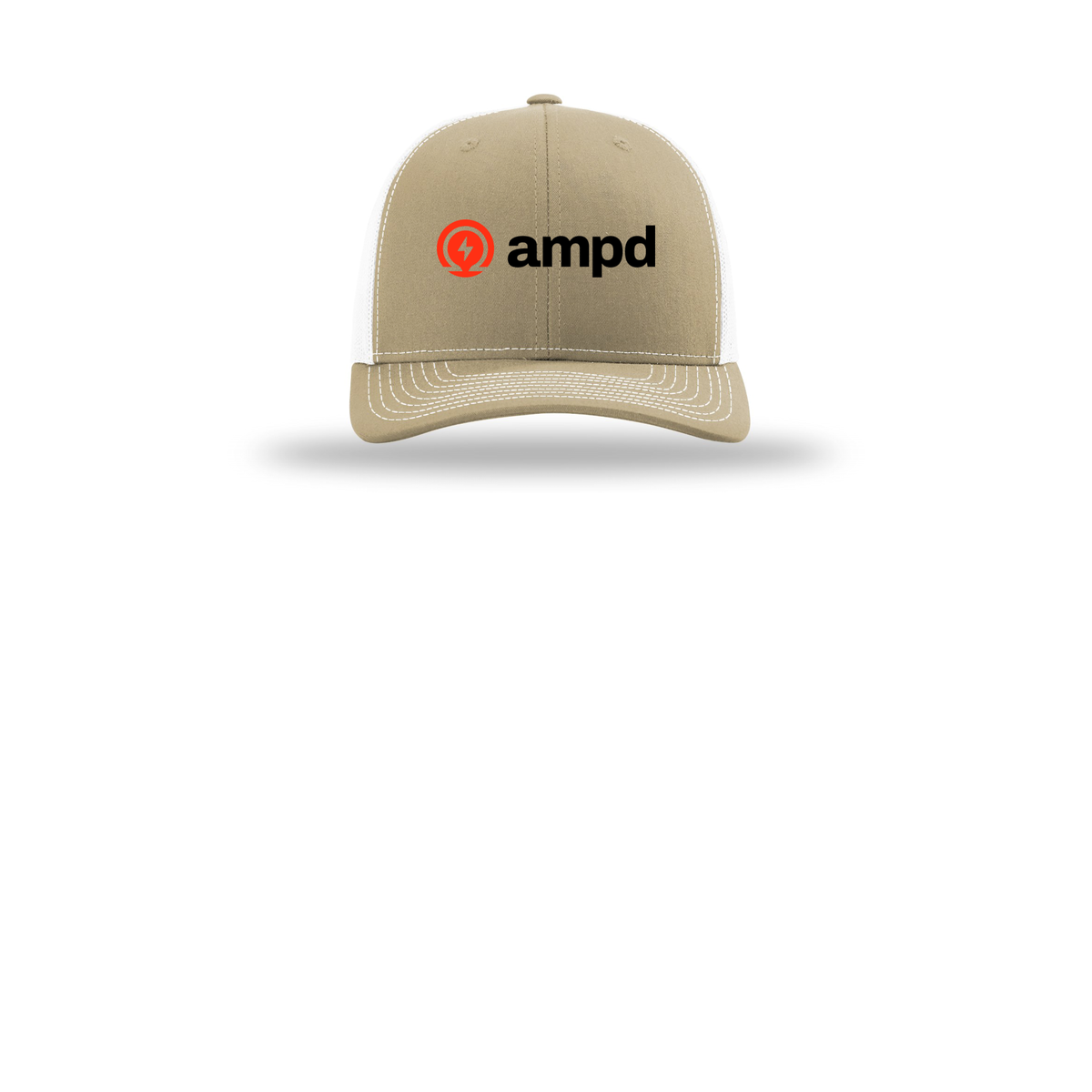 ampd-richardson-trucker-cap-embroidery-capfront-R112-khakiwhite-flat-front