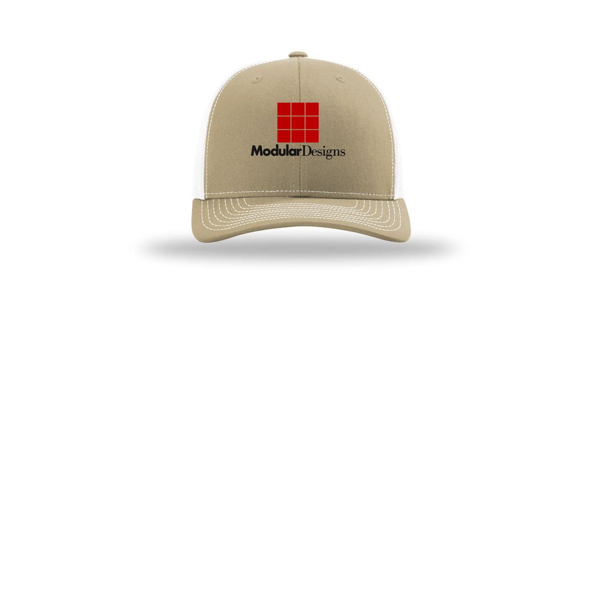 modulardesignsflooring-richardson-trucker-cap-embroidery-capfront-R112-khakiwhite-flat-front