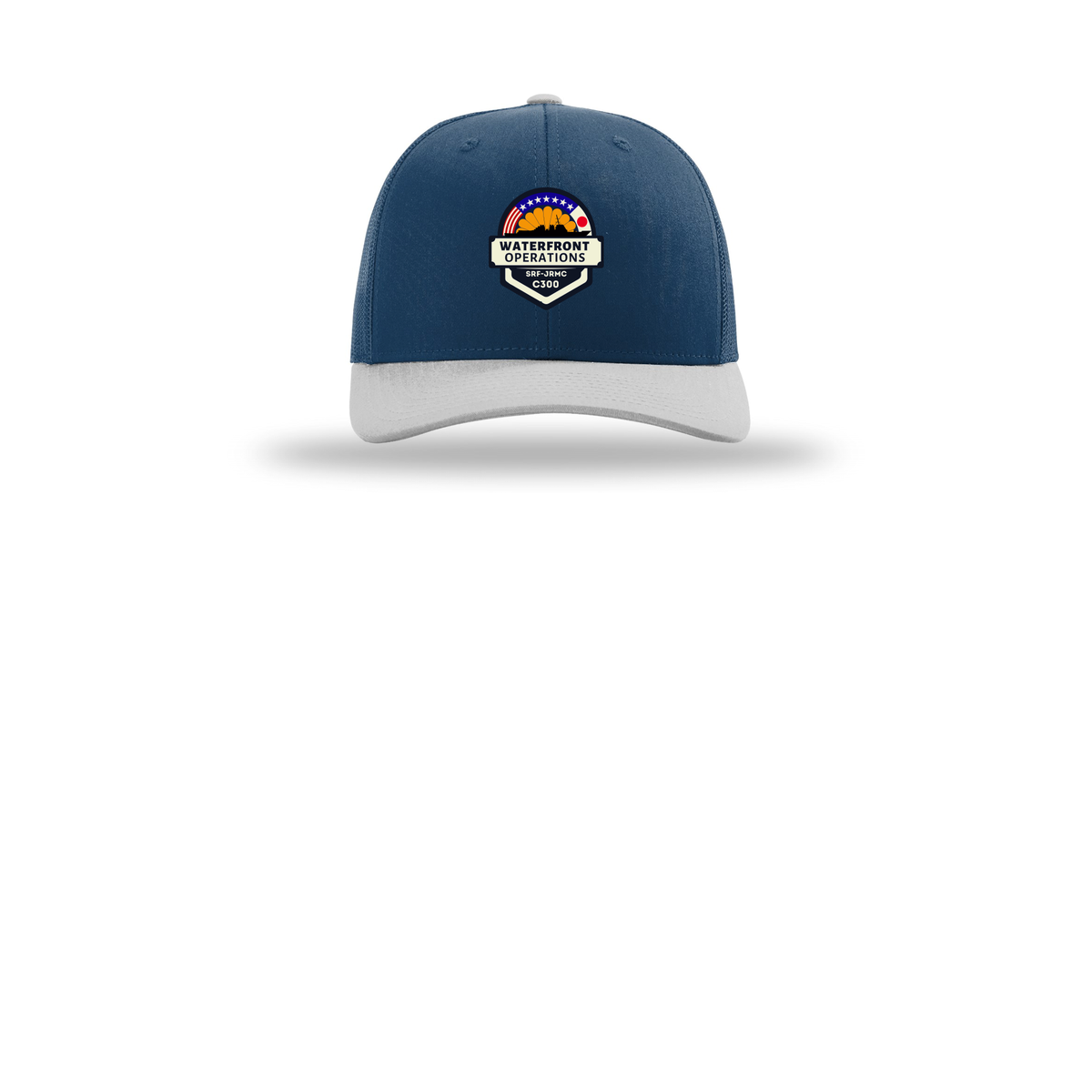 waterfront-operations-retro-trucker-cap-embroidery-capfront-R112-lightbluelightbluelightgrey-flat-front