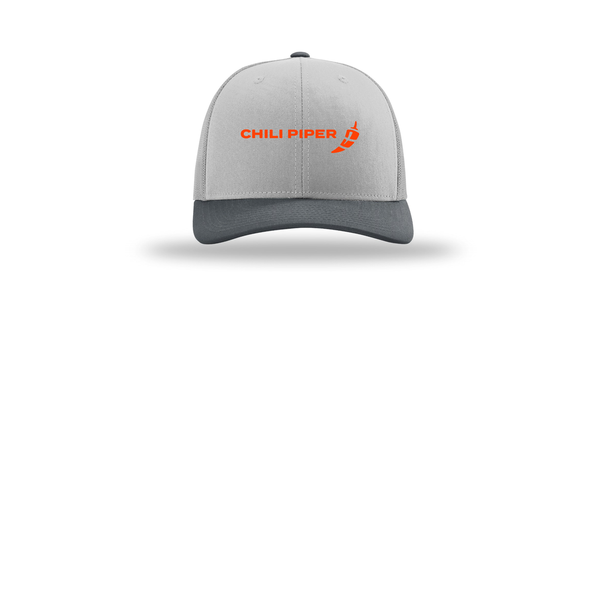 chilipiper-richardson-trucker-cap-embroidery-capfront-R112-lightgreylightgreygunmetal-flat-front