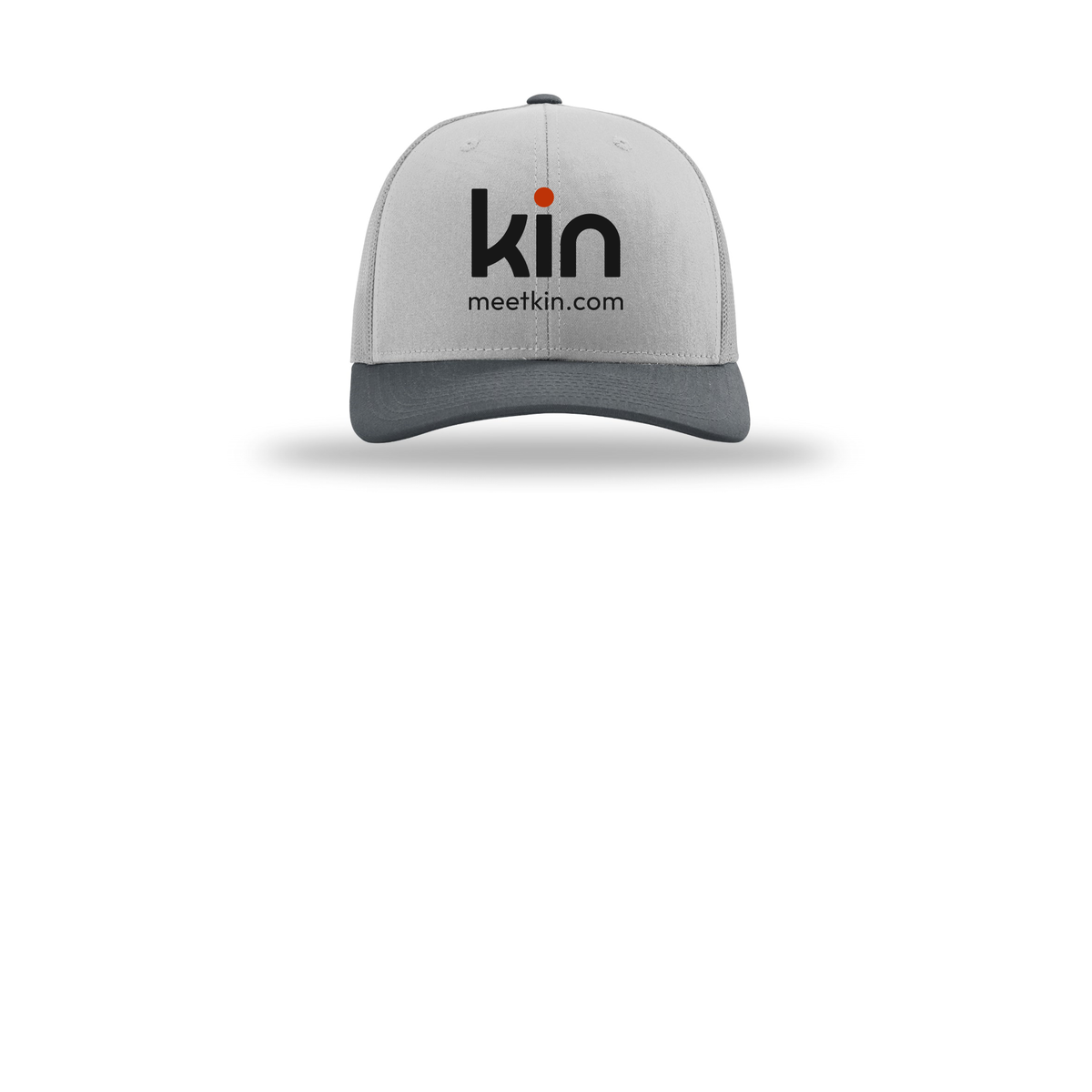 kin-richardson-trucker-cap-embroidery-capfront-R112-lightgreylightgreygunmetal-flat-front