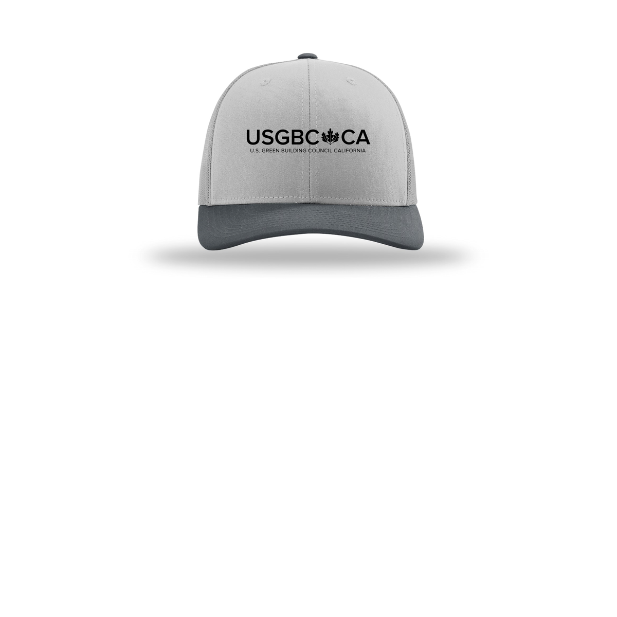 usgbc-ca-richardson-trucker-cap-embroidery-capfront-R112-lightgreylightgreygunmetal-flat-front