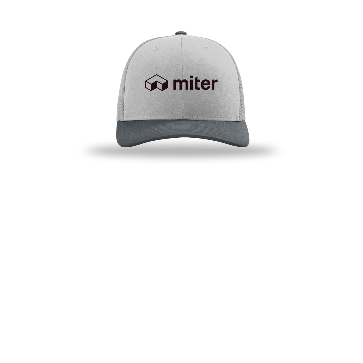 miter-richardson-trucker-cap-embroidery-capfront-R112-lightgreylightgreygunmetal-flat-front