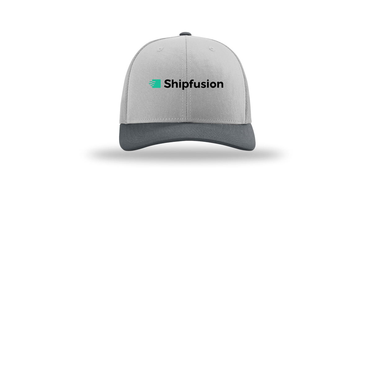 shipfusion-richardson-trucker-cap-embroidery-capfront-R112-lightgreylightgreygunmetal-flat-front