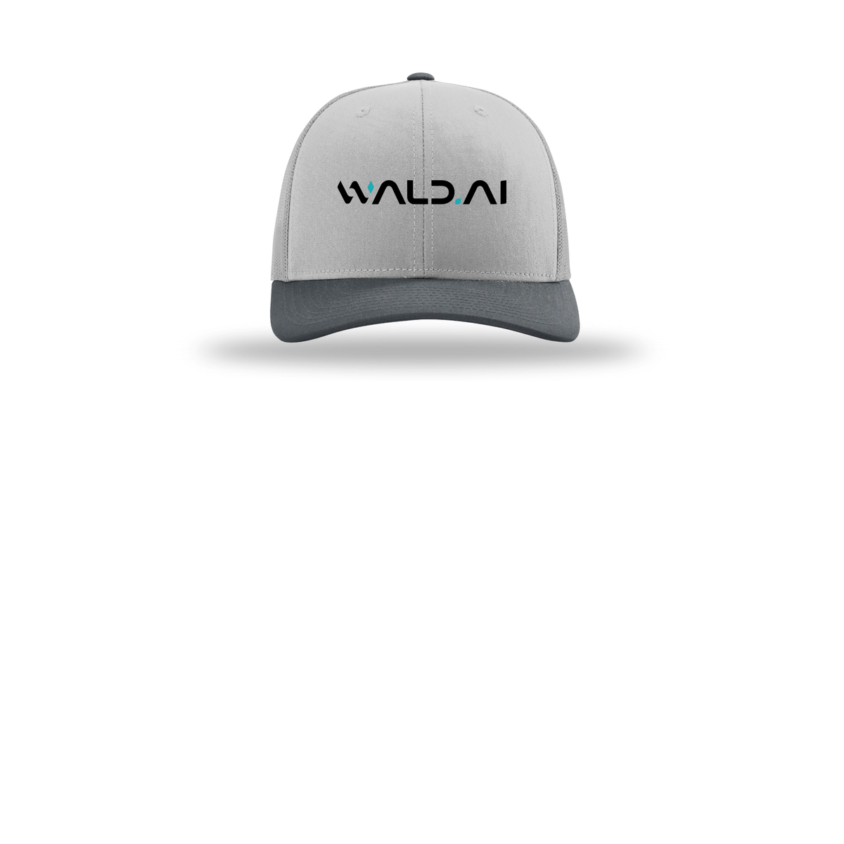 wald-richardson-trucker-cap-embroidery-capfront-R112-lightgreylightgreygunmetal-flat-front