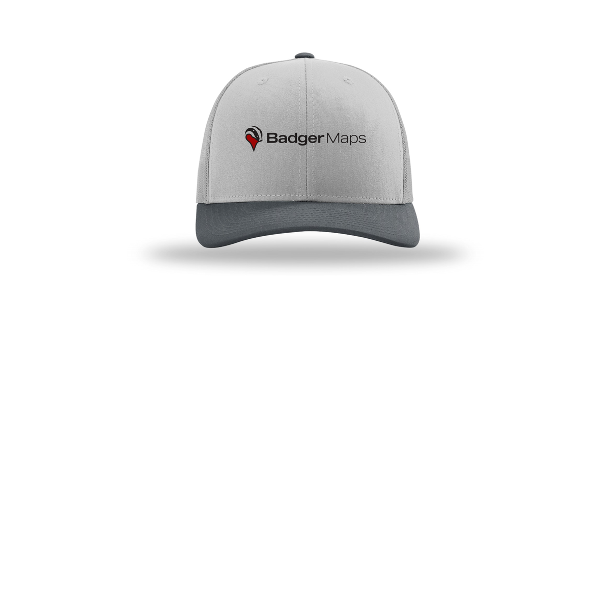 badgermapping-richardson-trucker-cap-embroidery-capfront-R112-lightgreylightgreygunmetal-flat-front