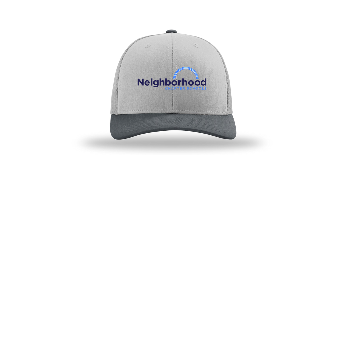 ncschools-richardson-trucker-cap-embroidery-capfront-R112-lightgreylightgreygunmetal-flat-front